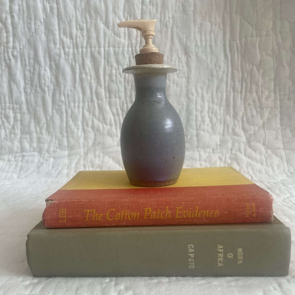 Hand Thrown Pottery Soap Dispenser.